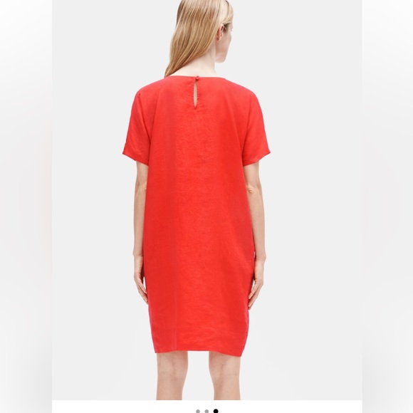 Eileen Fisher Organic Handkerchief Linen Boxy Dress in Petite Small - Picture 3 of 11